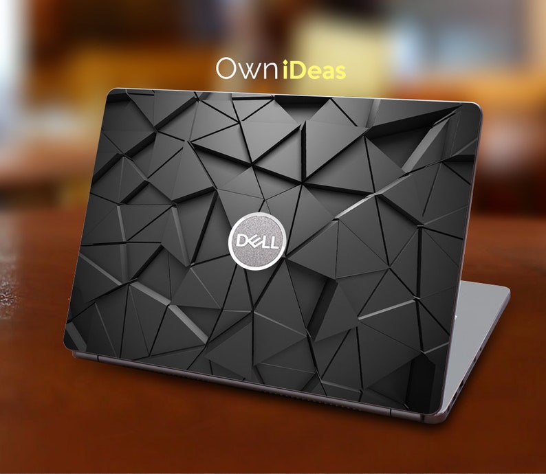 Ordinateur portable Dell Latitude Skin 2-en-1, motif géométrique noir, cadeau de personnalisation unique pour XPS Latitude Vostro Inspiron Precision Alienware image 3