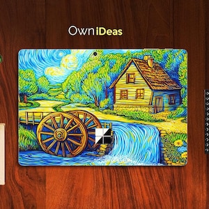 Surface Pro Skin Oil Painting House Pattern Customized Personalized Gift for Surface Pro 9 8 7 6 5 4 3 X, Surface Go, Surface Go 2, Go 3