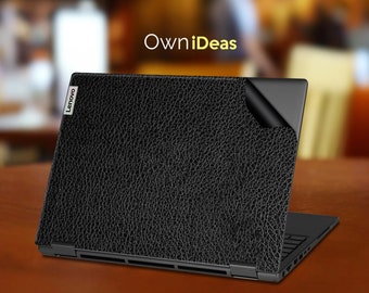 Lenovo Laptop-Aufkleber Leder Schwarz Personalisierbares Geschenk für Yoga Thinkpad Thinkbook Ideapad Legion Slim