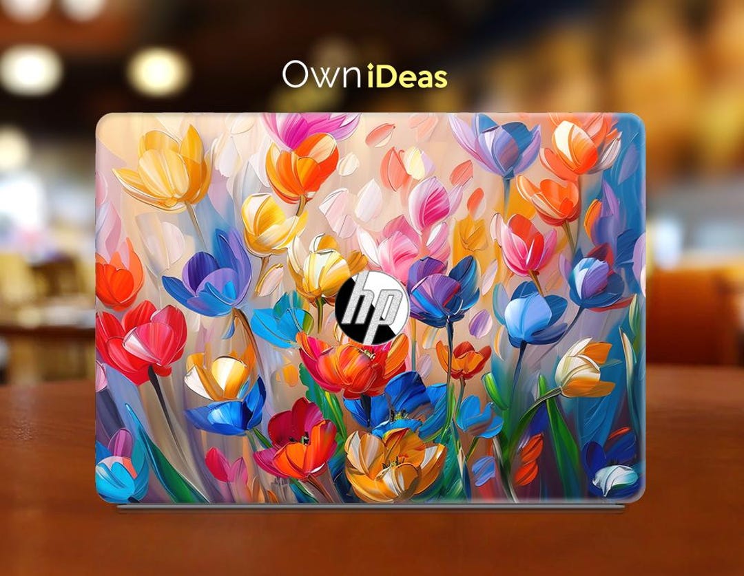 Hp Spectre Laptop Decal Oil Painting Flower Pattern Personalized Gift ...