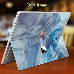 Surface Pro Laptop Decals , blue marble texture personalized gift, Fits Surface Pro 9 8 7 6 5 4 3 X,Surface Go, Surface Go 2, Go 3