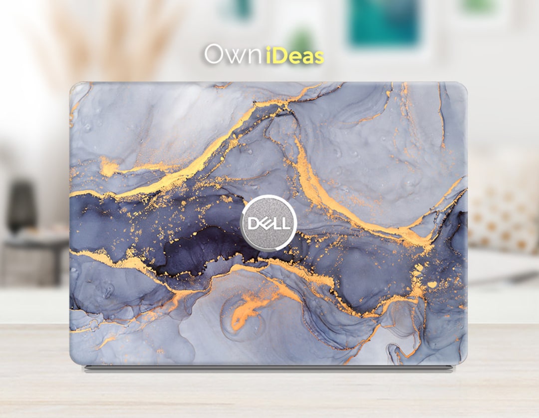 Dell Laptop Skins 15 Inch, Gray Marble Texture, Personalized Gift, Fits