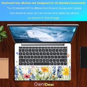 Pegatinas para ordenador Lenovo con diseño floral vívido, regalos personalizados para hermanas, para yoga, ThinkPad, ThinkBook, IdeaPad, Legion Slim imagen 4