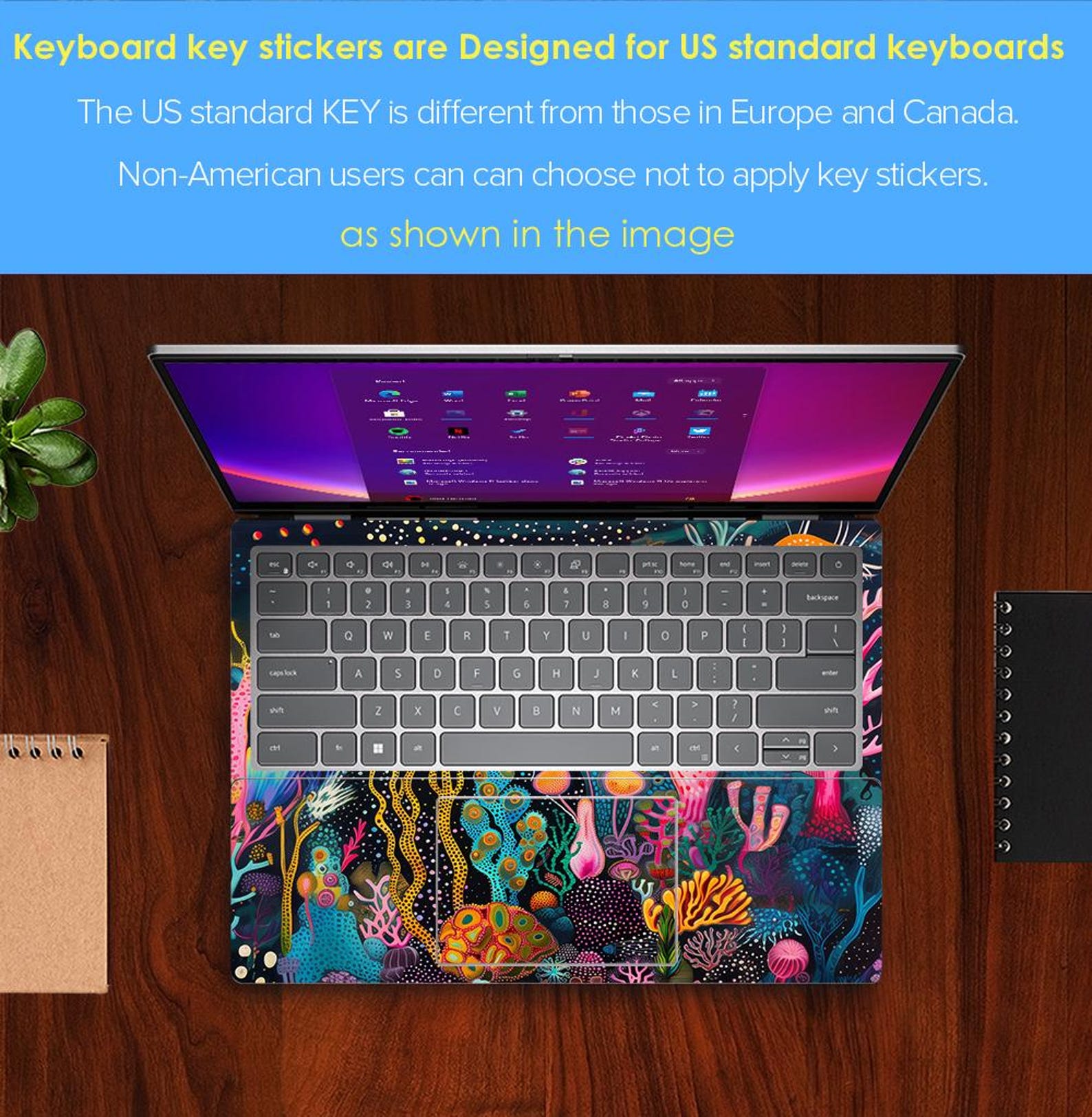 Victus Sticker Hp Laptop Sticker Abstract Underwater Plant Design Personalized Gift ...