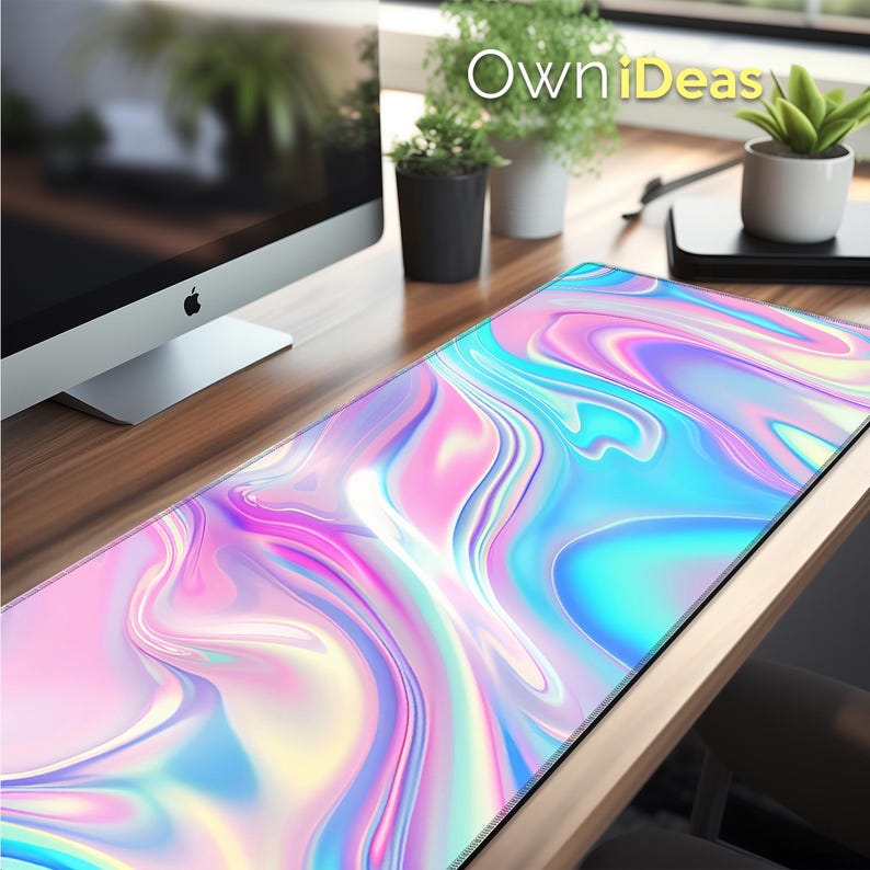 Color Line Desk Mat Personalized Aesthetic Mouse Pad Custom Office