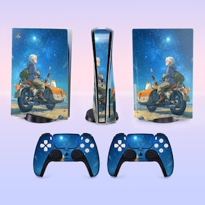 Premium Vinyl Ps5 Wrap Anime Motorcycle PS5 Digital Disc  Skin Sticker Scratch Resistant Gaming Accessory for  PS5 Slim Digital Disc
