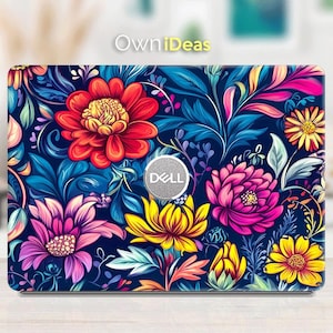 Dell Laptop Sticker Beautiful Colorful Flower Design Personalized Gift for XPS Latitude Inspiron Vostro Alienware Precision Series