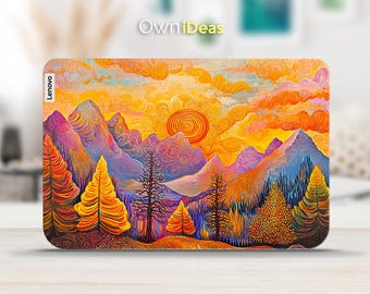 Lenovo Laptop Protective Skin Oil Painting Sunshine Golden Mountain Pattern Vinyl Sticker for Yoga Thinkpad Thinkbook Ideapad Legion Series
