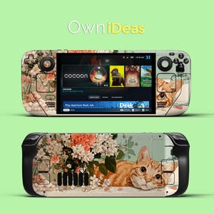 Steam Deck Oled Skin Stickers Accessories Clear Shell Cat Nap Blossoms Custom Christmas Gift Ideas for Girlfriend