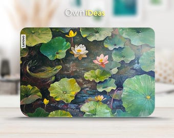 Lenovo Yoga7 Laptop Decal Green Oil Painting Lotus Design Personalized Gift for Child for Yoga Thinkpad Thinkbook Ideapad Legion Slim Series