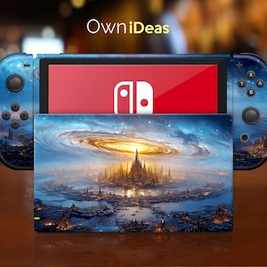 Switch 2 Wraps with Clear Case City of the Cosmos Design Custom Gift Idea for Boyfriend for Switch 2 Switch Oled Switch Lite Switch Full Set