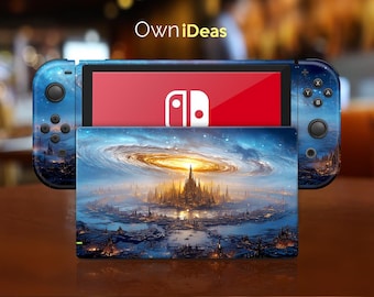 Switch 2 Wraps with Clear Case City of the Cosmos Design Custom Gift Idea for Boyfriend for Switch 2 Switch Oled Switch Lite Switch Full Set