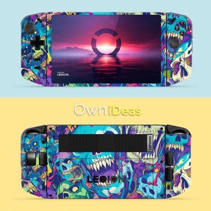 Custom Legion Go S Skin with Transparent Protective Case Skull Frenzy Design Graduation Gift Legion Go Legion Go S