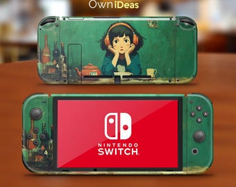 Grönt Switch 2 Heltäckande Skin med Grip-fodral Whispers of Time Anpassad present till vänner för Switch 2 Switch Oled Switch Lite Switch Helt Set