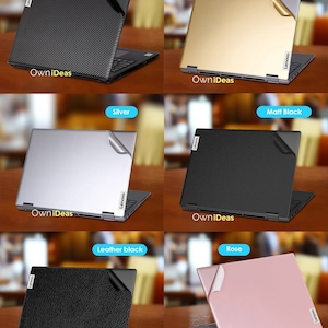 Lenovo ノートパソコンスキン ユニークなギフト ファイバーマットレザー ブラック ゴールド ローズ シルバー 無地 ヨガ用 Thinkpad Thinkbook Ideapad Legion Slim