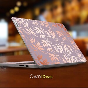 Lenovo-laptopskin Roségoud Botanische laptopskin Gepersonaliseerd aanpasbaar cadeau Geschikt voor yoga Thinkpad Thinkbook Ideapad Legion Slim afbeelding 3