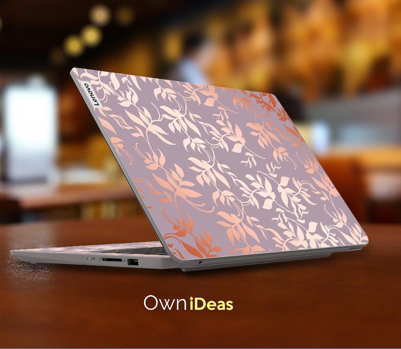 Lenovo-laptopskin Roségoud Botanische laptopskin Gepersonaliseerd aanpasbaar cadeau Geschikt voor yoga Thinkpad Thinkbook Ideapad Legion Slim afbeelding 3