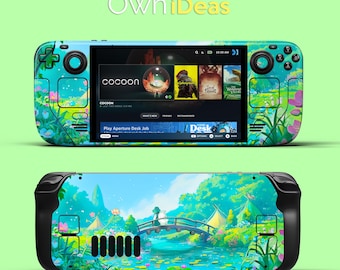 Steam Deck Decal Spring Creek Design Vinyl Sticker Clear Case for Steam Deck and Steam Deck Oled