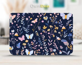 Adhesivo de vinilo para portátil Lenovo, diseño de mariposa morada, regalo personalizado para Yoga, Thinkpad, Thinkbook, Ideapad Legion Slim