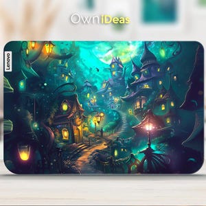 Lenovo Laptop Decal Oil Painting Dark Castle Design Personalized Customizable Thank You Gift Yoga ThinkPad ThinkBook IdeaPad Legion Slim