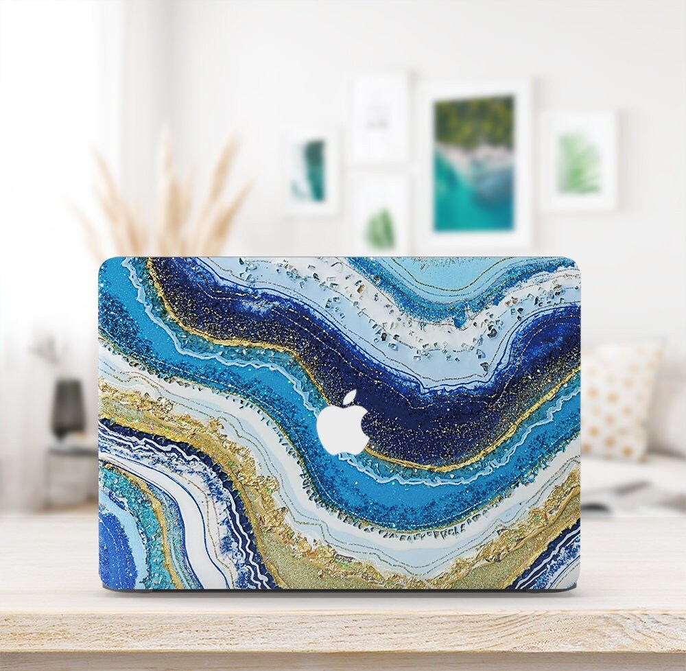 Vinilo adhesivo azul para MacBook con diseño marino, funda para MacBook, accesorios para portátiles Apple, pegatinas, regalos de graduación para MacBo