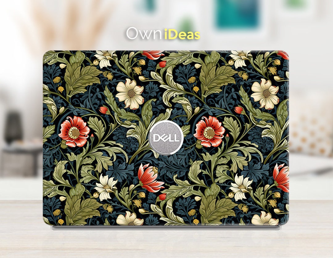 Dell Computer 2-in-1 Laptop Skin Dark Aesthetic Floral Design Unique ...