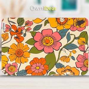 Lenovo Yoga Pro 9i Laptop Decal Orange White Flower Aesthetic Design Customizable Gift for Yoga Thinkpad Thinkbook Ideapad Legion Slim