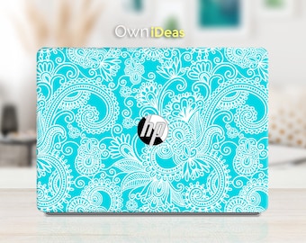 hp spectre cover skin, blue flowers personalized gift, Fits HP Spectre, Envy, Pavilion, Victus, Omen, Hp laptop, Zbook, Elite, Probook