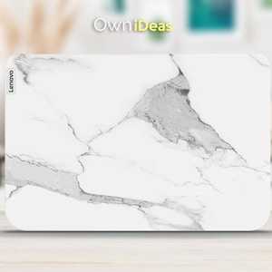 Laptop Skin, Lenovo Computer,White Marble Design,Personalized Decals,Individualized Gift, Fits Yoga Thinkpad Thinkbook Ideapad Legion Slim