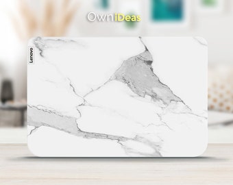 Laptop Skin, Lenovo Computer,White Marble Design,Personalized Decals,Individualized Gift, Fits Yoga Thinkpad Thinkbook Ideapad Legion Slim