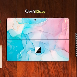 Surface pro decal skin, Marble Design personalized gift, Fits Surface Pro 9 8 7 6 5 4 3 X,Surface Go, Surface Go 2, Go 3