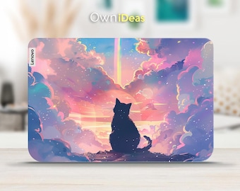 Calcomanía de vinilo personalizada con diseño de gato para portátil Lenovo Yoga Thinkpad Thinkbook Ideapad Legion Slim Series