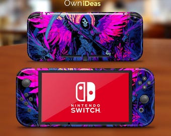 Nintendo Switch OLEDアクセサリーラップ パープルスカルデザイン