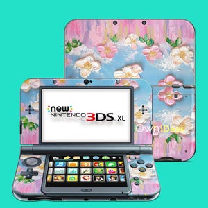 Nieuwe 3Ds xL voorgesneden skin met beschermende harde hoes Zacht bloemenpatroon Aanpasbaar anime- en game-ontwerp voor 3DS XL 2DS XL 3DS 2DS Nieuwe 3DS XL