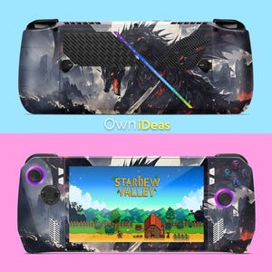 Rog Ally Accessories Decals with Clear Case Moonlit Demon Dragon Custom Pattern Unique Graduate Gift for Best Friend