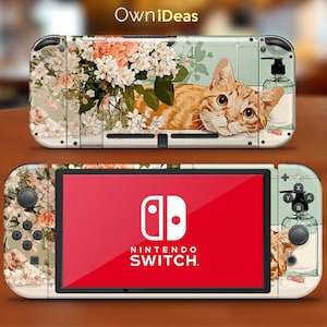 Switch 2 Stickers w Console Case Windowsill Orange Cat Custom Photos Meaningful Gift for Switch Lite Switch 2 Switch Oled Switch Full Set