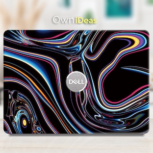 Laptop Skin, Dell 3520 Skin, Xps 13 2 in 1, Abstract Curve Pattern Design, Personalized Customizable Gift, Fits Xps,Latitude,Inspiron