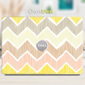 Dell Keyboard Stickers Protector Decal Skin Yellow Wavy Stripes Design Custom Presents Fits Xps Latitude Inspiron Vostro Alienware Precision