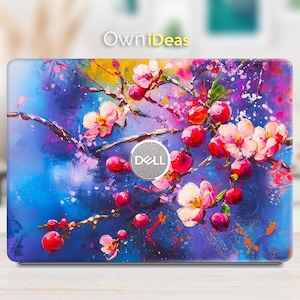 Dell Laptop Decal Purple Flower Design Personalized Gift Custom Decal for XPS Latitude Inspiron Vostro Alienware Precision G Series