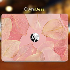 Hp Laptop Protective Film Pink Leaf Design Personalized Gift For Specre Envy Pavilion Victus Omen Zbook Elite Probook Series