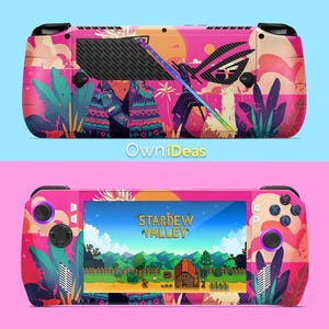 Asus Rog Ally X Vinyl Skins with Clear Case Feathered Fashionistas Custom Design Special Game Gift for Girlfriend