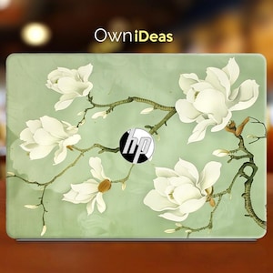 Hp Spectre Laptop Decal Green Flower Pattern Personalized for Envy Pavilion Victus Omen Zbook Elite Probook Series