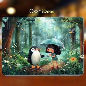 HP Laptop Skin Blue Jungle Girl Oil Painting Design Personalized Gift for HP Spectre Envy Pavilion Victus Omen Zbook Elite Probook Series