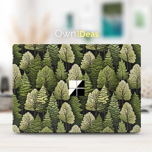Surface Book 3 Decal Green Woods Design Customizable Personalized Gift for Surface Laptop 2,3,4,5 and Surface Book 2,3,15&quot; 13&quot;