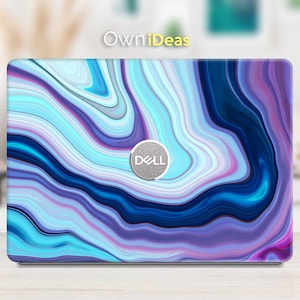 Dell Latitude 5320 skin Blue curve texture personalized gift,  Fits XPS, Latitude, Inspiron, Vostro, Alienware, Precision, G series