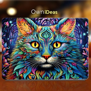 Hp Pavilion Skin Personal Computer Mysterious Cat Design Personalized Unique Gift Fits Spectre Envy Pavilion Victus Omen Zbook Elite Probook
