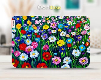 Lenovo Laptop Skin Colorful Oil Painting Flowers Vinyl Sticker Personalized Gift For Yoga ThinkPad ThinkBook IdeaPad Legion Slim Series