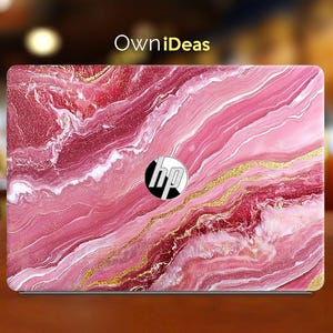 HP Spectre x360 Laptop Decal Pink Marble Pattern Personalized Gift for Students Envy Pavilion Victus Omen Zbook Elite Probook Series