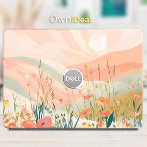 Dell Latitude Laptop Decal Pink Grass Design Personalized Gift Vinyl Sticker for XPS Inspiron Vostro Alienware Precision Series