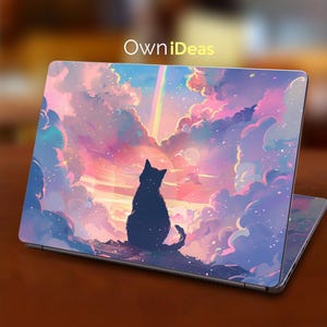 Dell Laptop Decal Cute Cat Design Personalized Gift Custom Decal for XPS Latitude Inspiron Vostro Alienware Precision Series